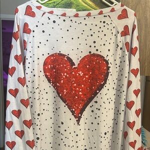 SHEIN Red Heart Print Blouse- Perfect for Valentines!!❤️